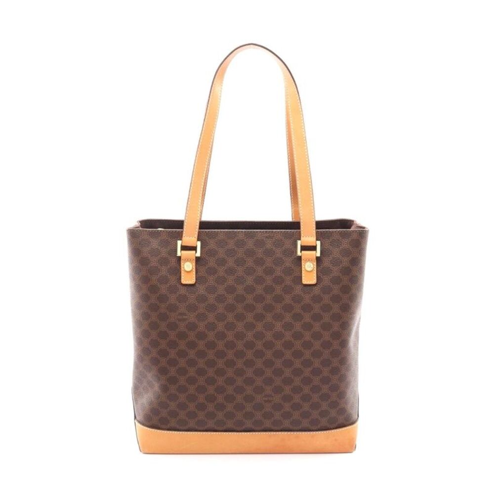 Celine Macadam Handbag PVC Coated Canvas Leather